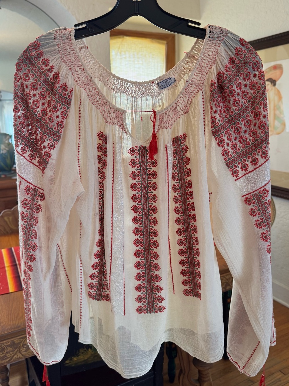 Gorgeous vintage 1960’s Hand Embroidered  Blouse! —Bohemian Chic!